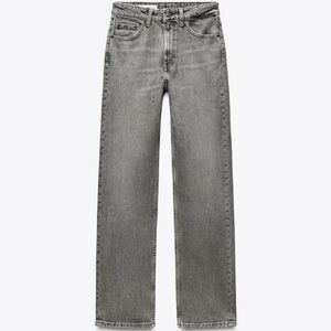 Zara Grey Wash Straight Leg Denim Jeans
